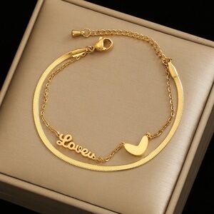18k gold filled Love Anklet for women